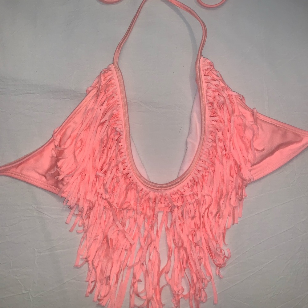 Luli Fama fringe scoop bikini top 🍑